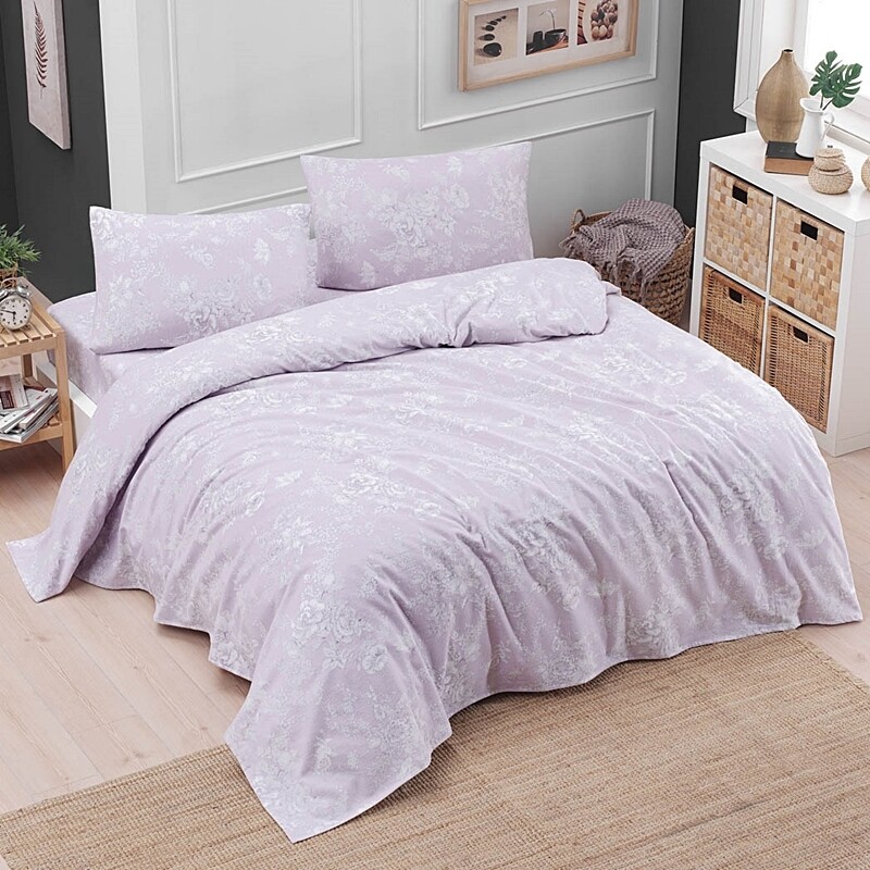 Σετ Σεντόνια Υπέρδιπλα Flannel Jennifer Mauve - Rythmos