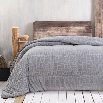 Κουβερτο-Πάπλωμα Υπέρδιπλο Croco Light Gray - Rythmos