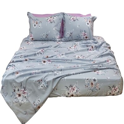 Σεντόνι Λάστιχο Γίγας Flower Gray - Home Classic