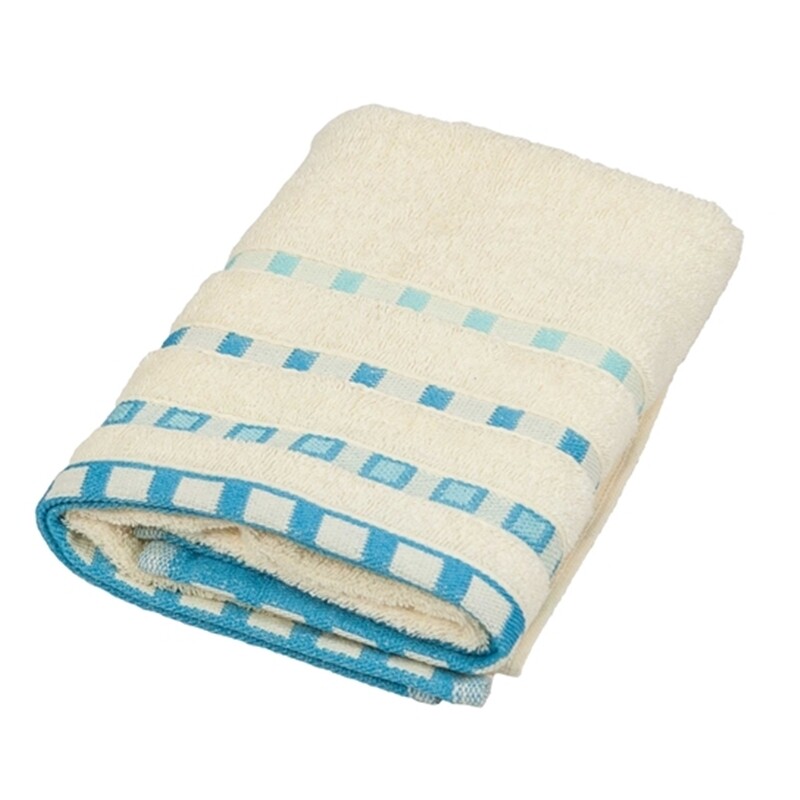 Πετσέτα Πεννιέ Χεριών 30Χ50 εκ. Πουά   Κρεμ-Τυρκουάζ - Komvos