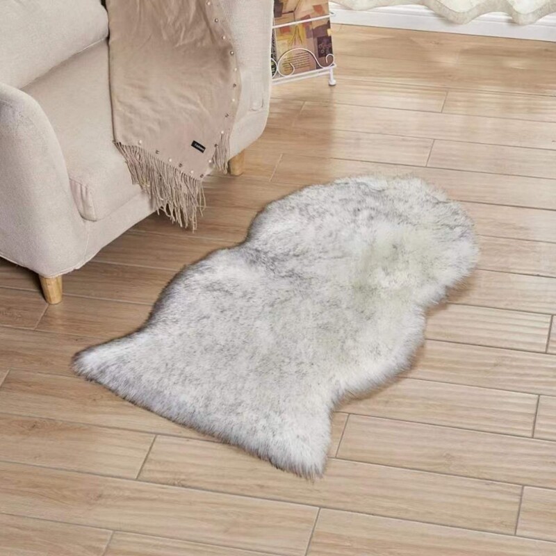 Χαλάκι Γούνινο Zic-Zac FU90 White / Gray 60X90 εκ. - Home Classic