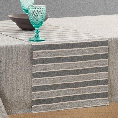 Καρέ 85Χ85 εκ. Ριγέ Aries Gray - Ilis Home