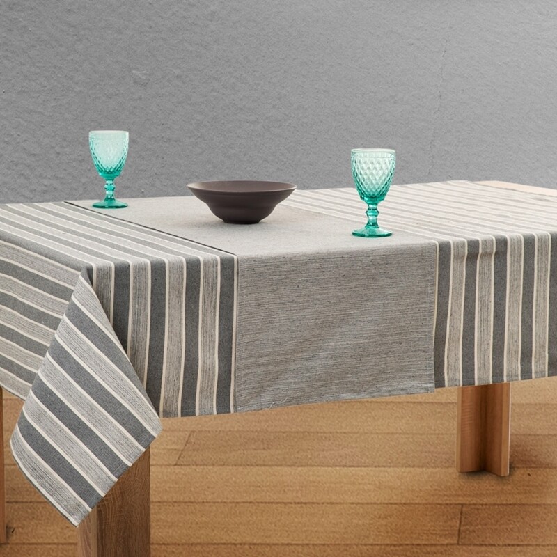 Τραπεζομάντηλο 150Χ280 εκ. Ριγε Aries Gray - Ilis Home