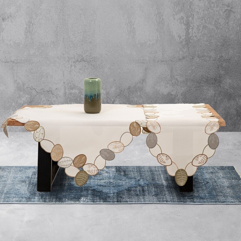 Καρέ 85Χ85 εκ. Κέντημα 0387 Μπεζ - Ilis Home
