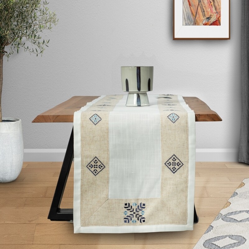 Τραβέρσα 40Χ100 εκ. Κέντημα Λινό 6015 - Ilis Home