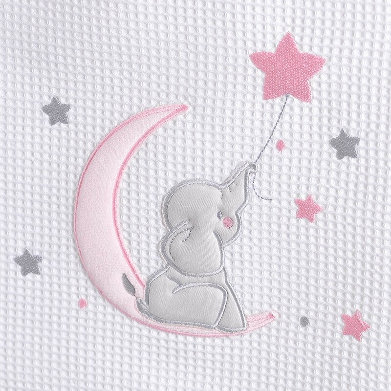 Κουβέρτα Πικέ Κούνιας Κέντημα Fuzzy Pink - Rythmos