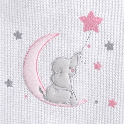 Κουβέρτα Πικέ Κούνιας Κέντημα Fuzzy Pink - Rythmos