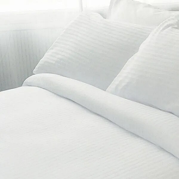 Σετ Σεντόνια Υπέρδιπλα Βαμβακοσατέν 100% Satin Stripe Λευκό - Sunshine