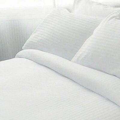 Σετ Σεντόνια Υπέρδιπλα Βαμβακοσατέν 100% Satin Stripe Λευκό - Sunshine