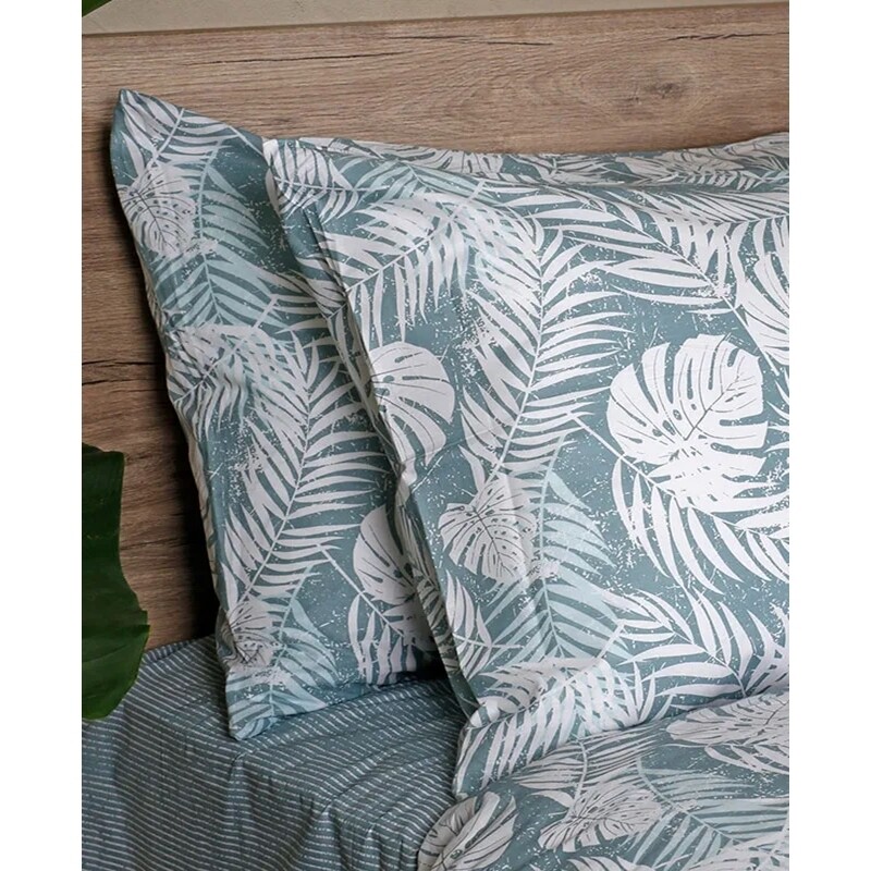 Μαξιλαροθήκες Ζευγάρι Cotton Feelings 2038 Aqua - Sunshine