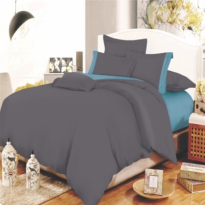 Σετ Σεντόνια Μονά Φάσα Cotton Line Anthacites-Dolphin Blue - Komvos