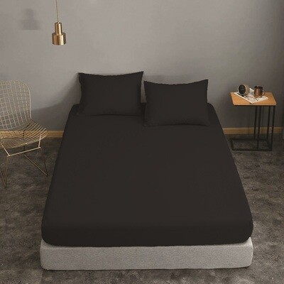 Σεντόνι Λάστιχο Cotton Line Μονό Black - Komvos