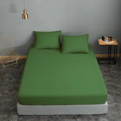 Σεντόνι  Λάστιχο Cotton Line Υπέρδιπλο 170Χ200+20 εκ. Army Green - Komvos