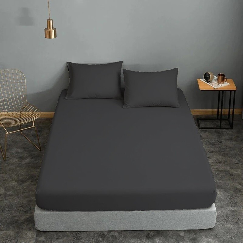 Μαξιλαροθήκες Cotton Line Ζευγάρι Anthracite - Komvos