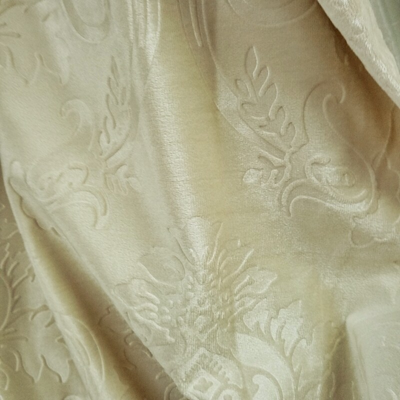 Κουρτίνα με Τρέσα 270Χ280 εκ. Βελούδο Ανάγλυφο V1501 Εκρού