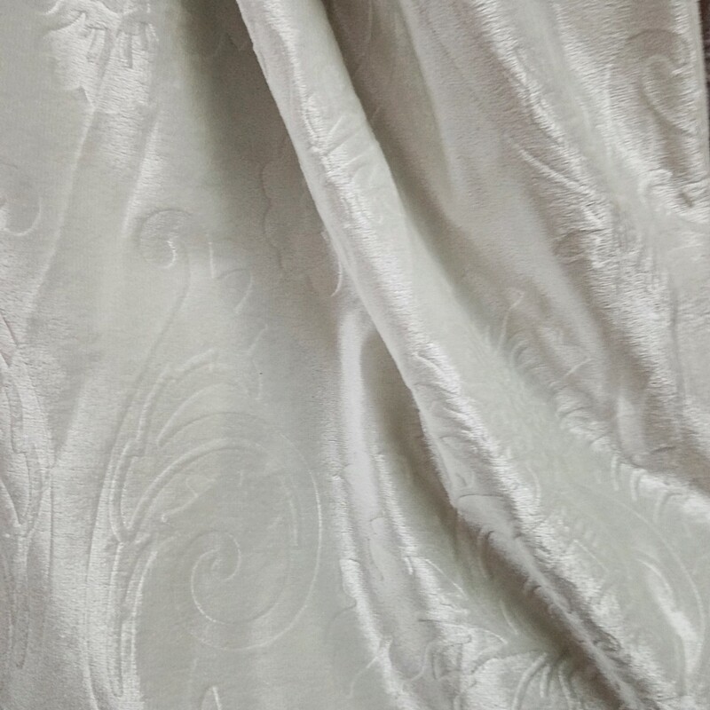 Κουρτίνα με Τρέσα 270Χ280 εκ. Βελούδο Ανάγλυφο V1501 Λευκό