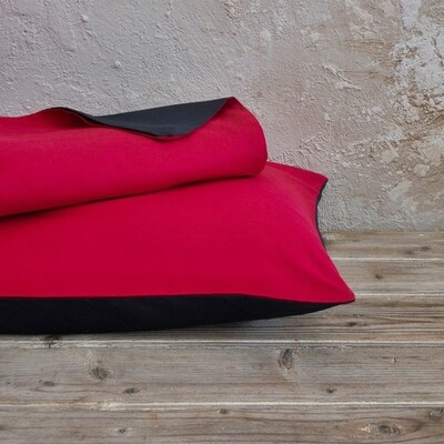 Σετ Παπλωματοθήκη Μονή Abalone Ruby Red - Black - Nima Home