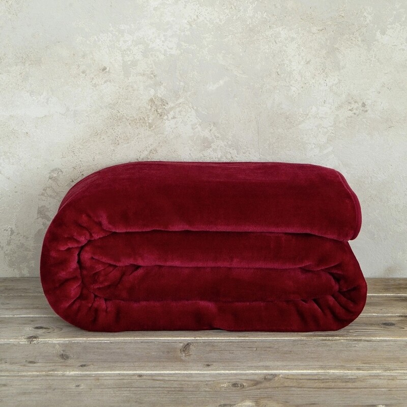Κουβέρτα Βελουτέ Μονή Coperta Red - Nima Home