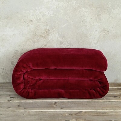 Κουβέρτα Βελουτέ Μονή Coperta Red - Nima Home