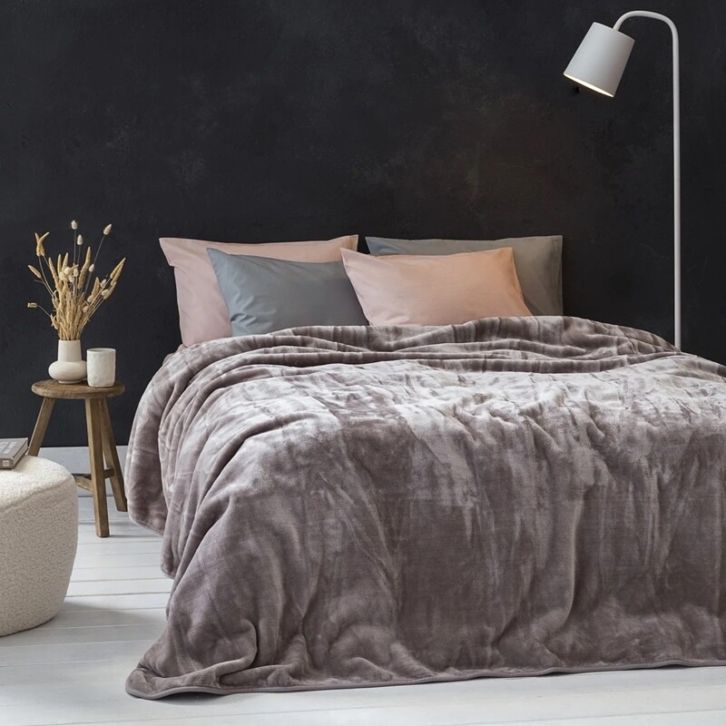 Κουβέρτα Βελουτέ Υπέρδιπλη Coperta Cigar Beige - Nima Home