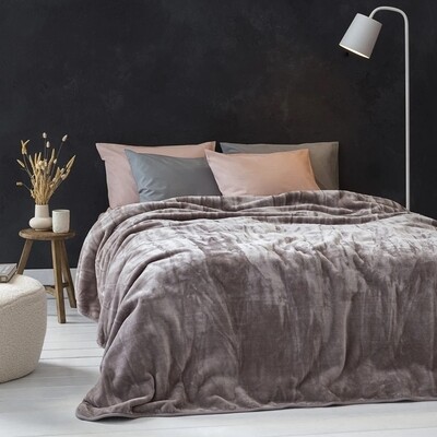 Κουβέρτα Βελουτέ Υπέρδιπλη Coperta Cigar Beige - Nima Home