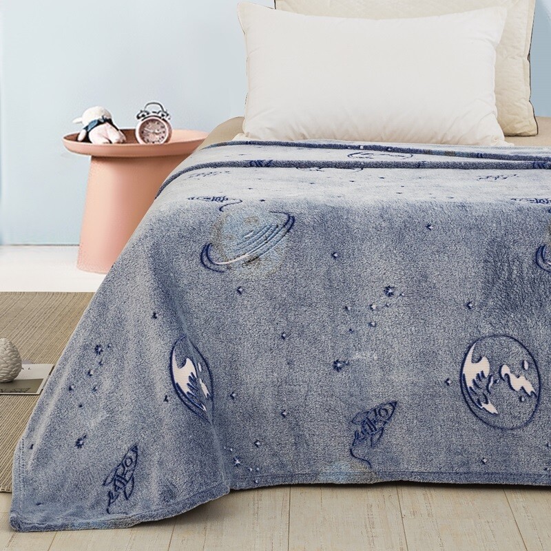 Κουβέρτα Fleece Βελουτέ Φωσφοριζέ Μονή Space 102 - Adam Home