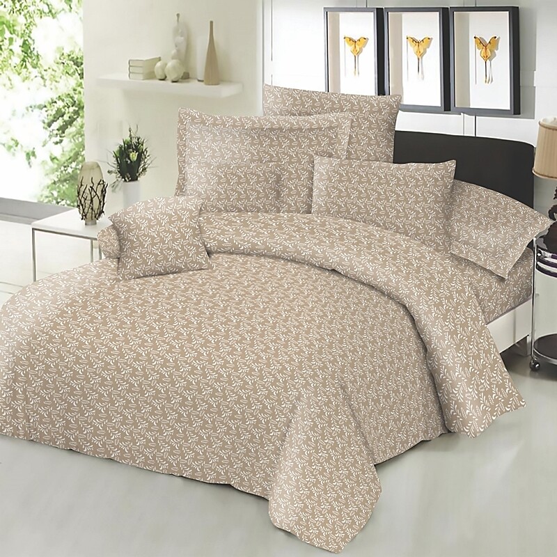 Σεντόνι Μονό με Λάστιχο Cotton Line 100Χ200+22 εκ. Fern Beige - Komvos