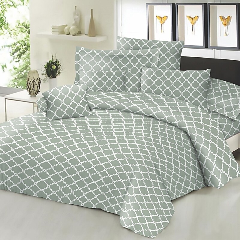 Σεντόνι Υπέρδιπλο Cotton Line 220Χ240 εκ. Montana Olive - Komvos