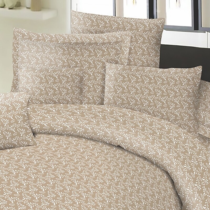 Μαξιλαροθήκες Ζευγάρι Cotton Line 50Χ70 εκ. Fern Beige - Komvos