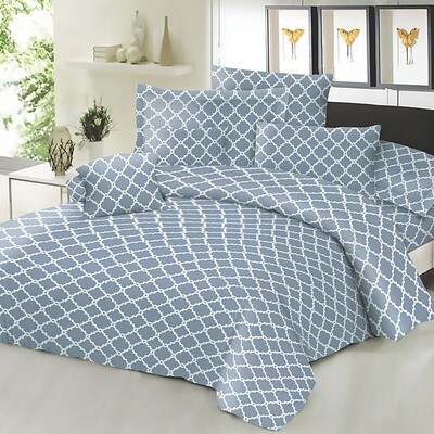 Σεντόνι Μονό με Λάστιχο Cotton Line 100Χ200+22 εκ. Montana Sky Gray - Komvos