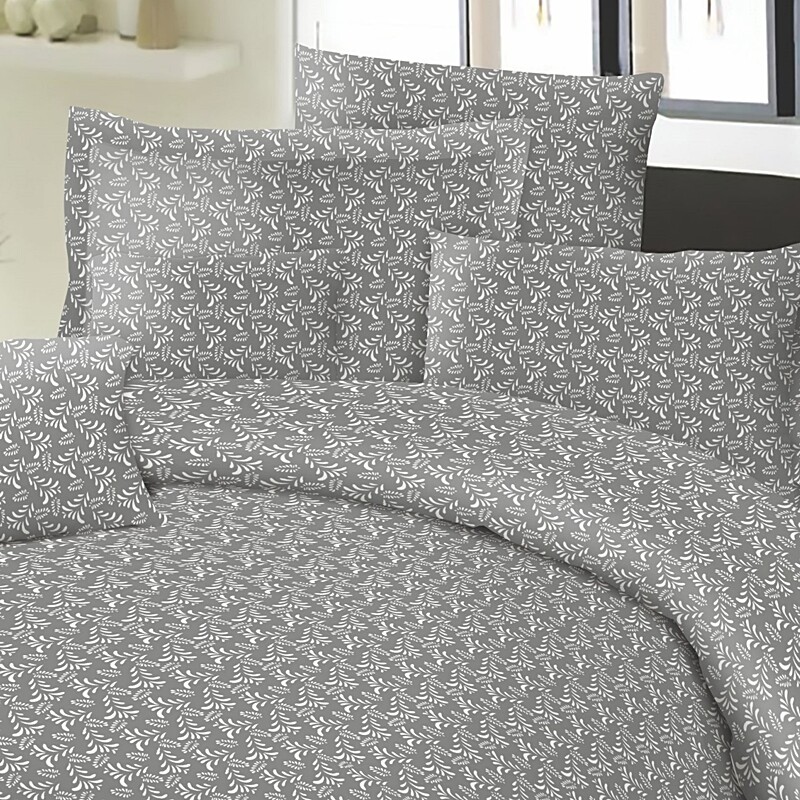 Μαξιλαροθήκες Ζευγάρι Cotton Line 50Χ70 εκ. Fern Gray - Komvos