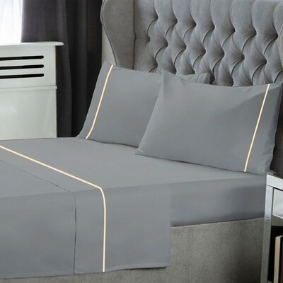 Σετ Σεντόνια Υπέρδιπλα με Φυτίλι P/C Light Gray - Le Blanc