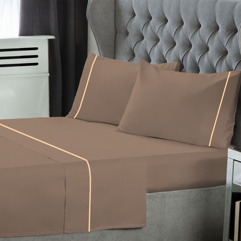 Σετ Σεντόνια Υπέρδιπλα με Φυτίλι P/C Light Brown - Le Blanc