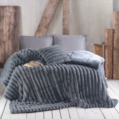 Κουβέρτα Υπέρδιπλη Trinity Dark Gray - Rythmos