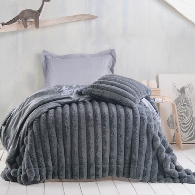 Κουβέρτα Μονή Trinity Dark Gray - Rythmos