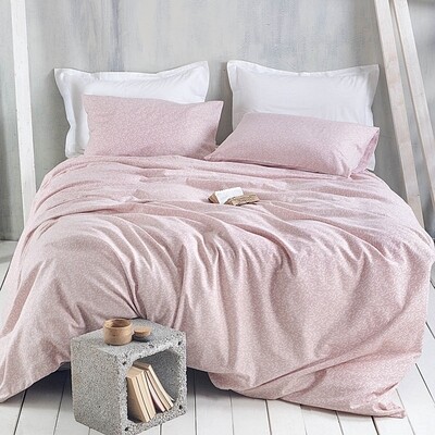 Σετ Σεντόνια Ημίδιπλα Flannel Melrose Pink - Rythmos