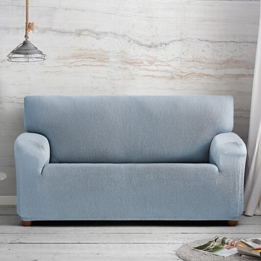 Σετ Καλύμματα Διθέσιο &amp; Τριθέσιο Tunez Θαλασσί Λύκρα Ελαστικό