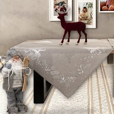 Καρέ 85Χ85 εκ. Κέντημα 90176 Γκρι - Ilis Home