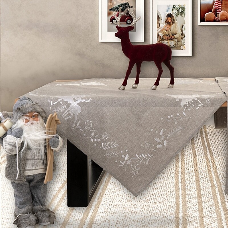 Τραπεζοκαρέ 120Χ120 εκ. Κέντημα 90176 Γκρι - Ilis Home Τραπεζοκαρέ 120Χ120 εκ. Κέντημα 90176 Γκρι - Ilis Home