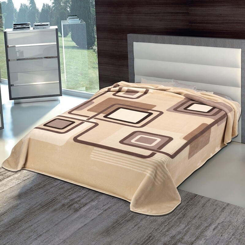 Κουβέρτα Βελουτέ Υπέρδιπλη Ισπανίας 271 Beige - Belpla