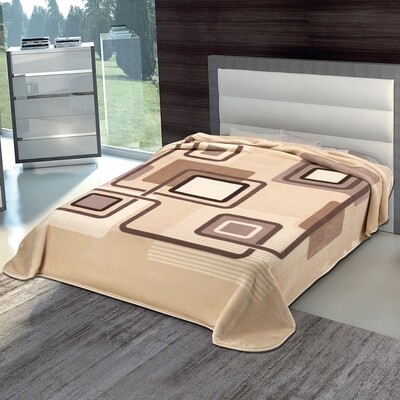Κουβέρτα Βελουτέ Υπέρδιπλη Ισπανίας 271 Beige - Belpla
