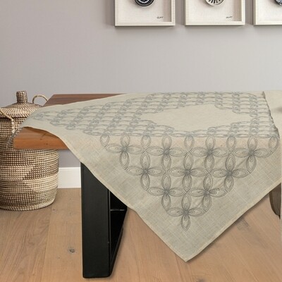 Καρέ Κέντημα 0884 Μπεζ-Γκρι - Ilis Home
