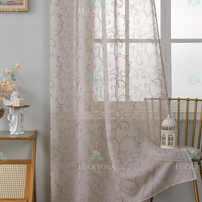 Κουρτίνα με Κρίκο 140Χ270 εκ. AD6013-4 Καφέ