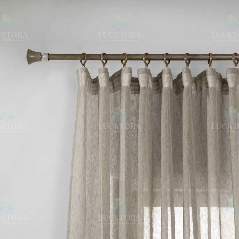 Κουρτίνα με Τρέσα Γάζα-Ριγέ 270Χ295 εκ. 6037-17 Μόκα