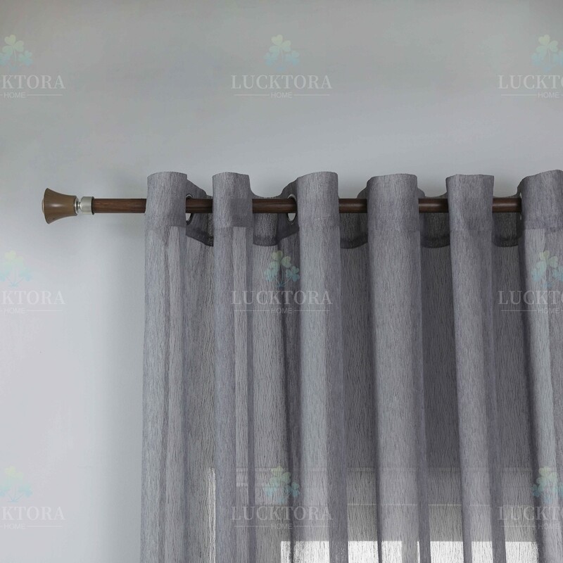 Κουρτίνα με Κρίκο Γάζα-Ριγέ 270Χ295 εκ. Α6037-16 Σκούρο Γκρι