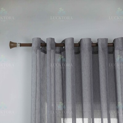 Κουρτίνα με Κρίκο Γάζα-Ριγέ 270Χ295 εκ. Α6037-16 Σκούρο Γκρι