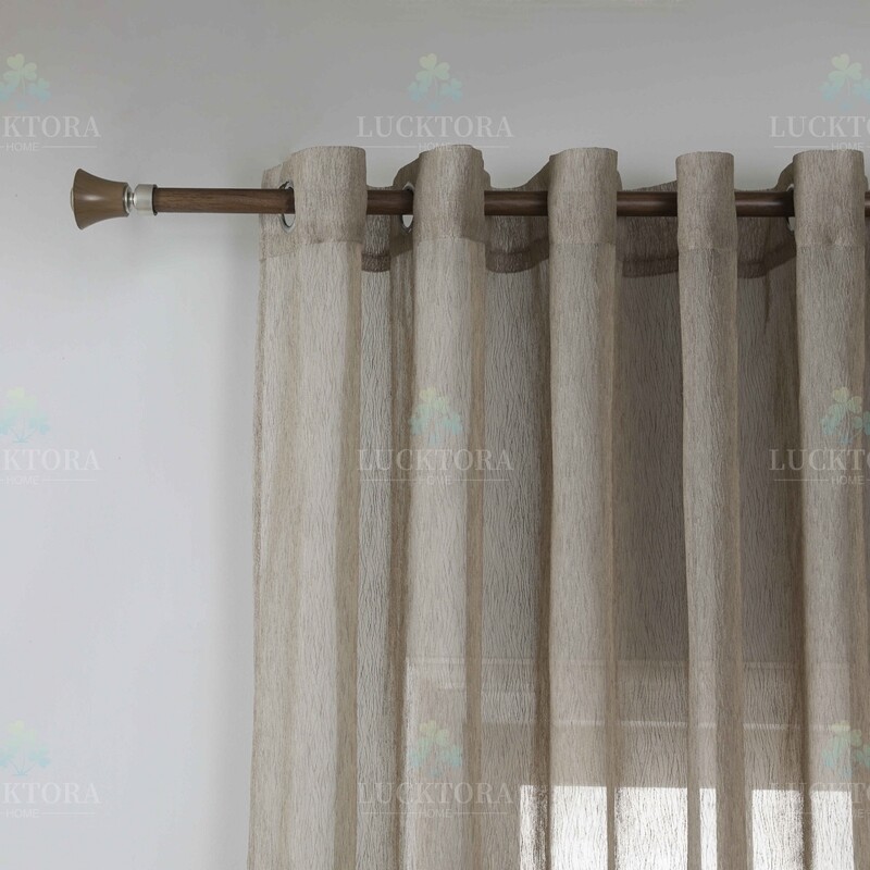 Κουρτίνα με Κρίκο Γάζα-Ριγέ 270Χ295 εκ. Α6037-17 Μόκα