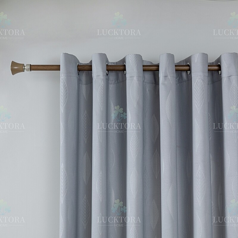 Κουρτίνα με Κρίκο Ζακάρ Φύλλα 140Χ270 εκ. AD6039-11 Ανοιχτό Γκρι