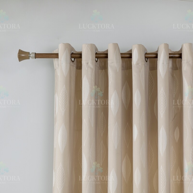 Κουρτίνα με Κρίκο Ζακάρ Φύλλα 140Χ270 εκ. AD6039-9 Εκρού