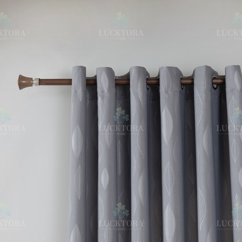 Κουρτίνα με Κρίκο Ζακάρ Φύλλα 140Χ270 εκ. AD6039-16 Σκούρο Γκρι